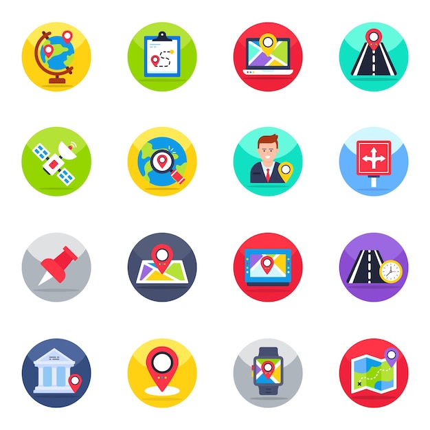 Pack of Navigation Flat Icons