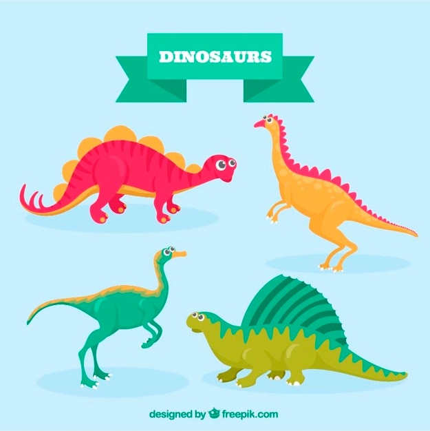 Pack of nice colored dinosaurs