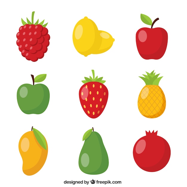 Pack of nine shiny fruits