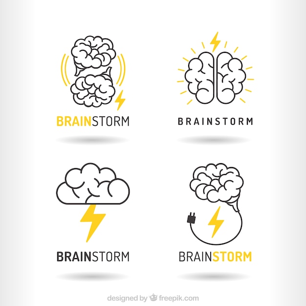 벡터 브레인 스토밍 로고 팩