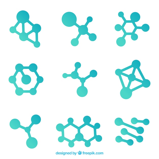 Вектор Пакет различных молекулярных структур