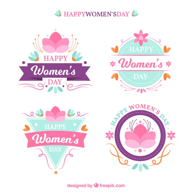 Pack of ornamental women's day stickers