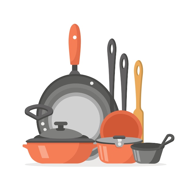 Pack of pans and other cooking utensils