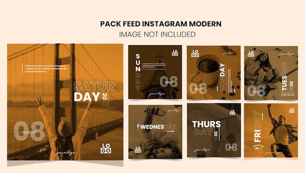 Vettore pack post feed instagram modern