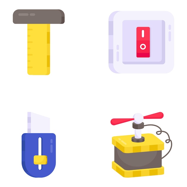 Pack of Repair Instrument Flat Icons