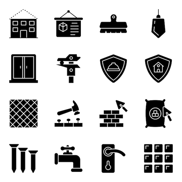 Pack of Repair Instrument Solid Icons