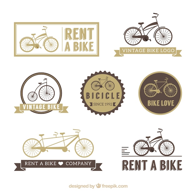 Vector pack of retro bicycle logos