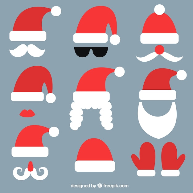 Pack of santa claus elements