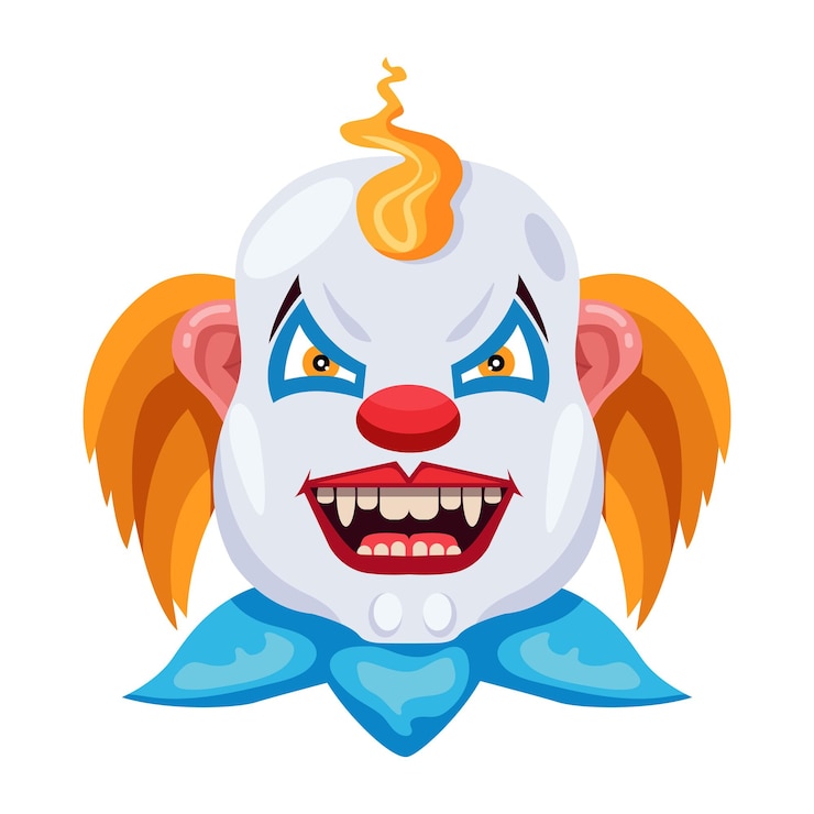Vector pack of scary face flat vectors