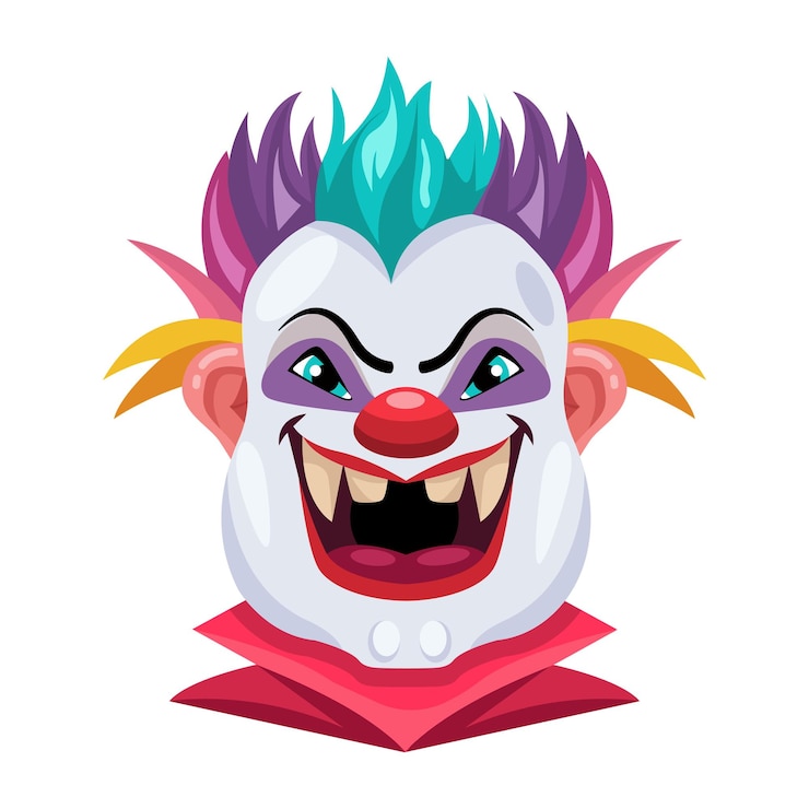Vector pack of scary face flat vectors