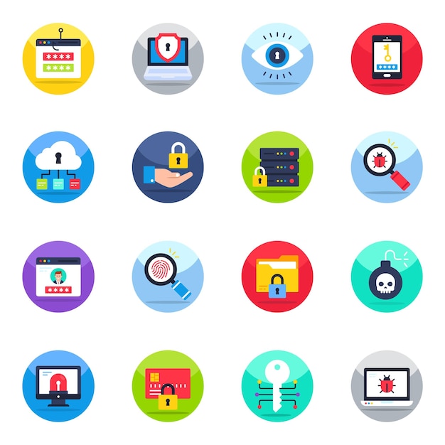 Pack of Security Flat Icons