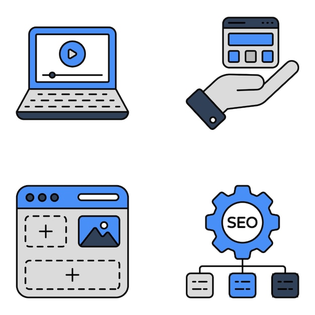 Pack of Seo and Analytics Flat Icons