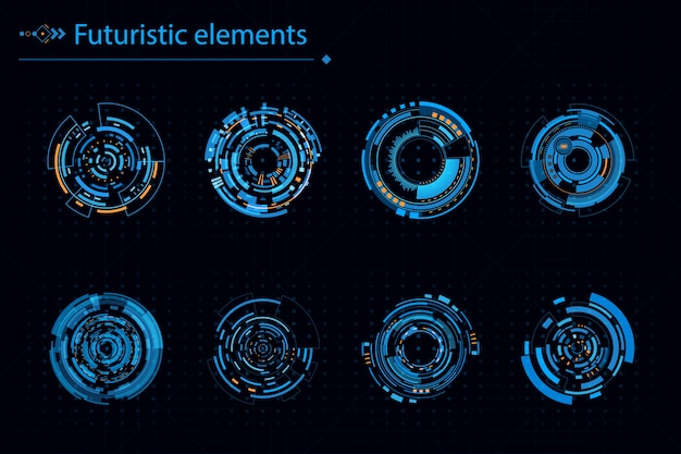 Circonda il cerchio del circuito degli elementi dell'insieme