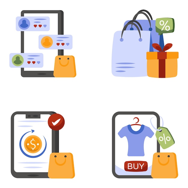 Pack of Shopping and Ecommerce Flat Icons