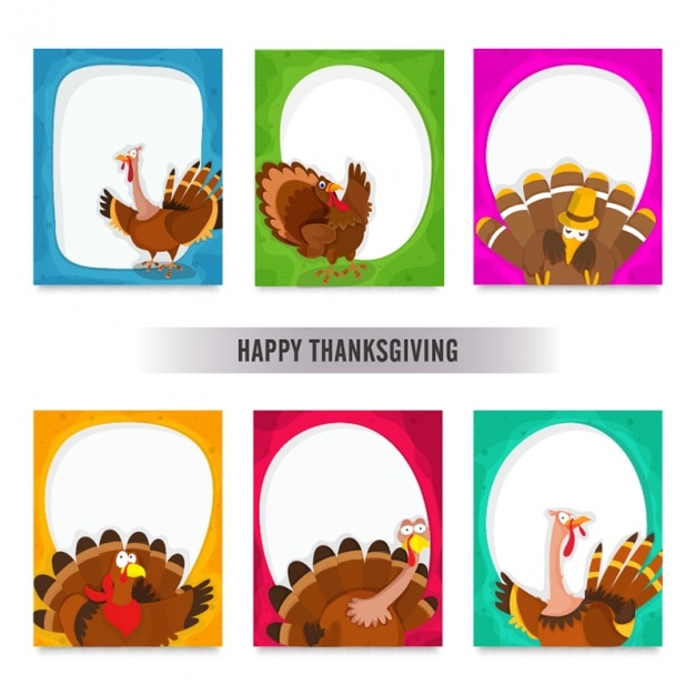 Pack of six funny cards for thanksgiving