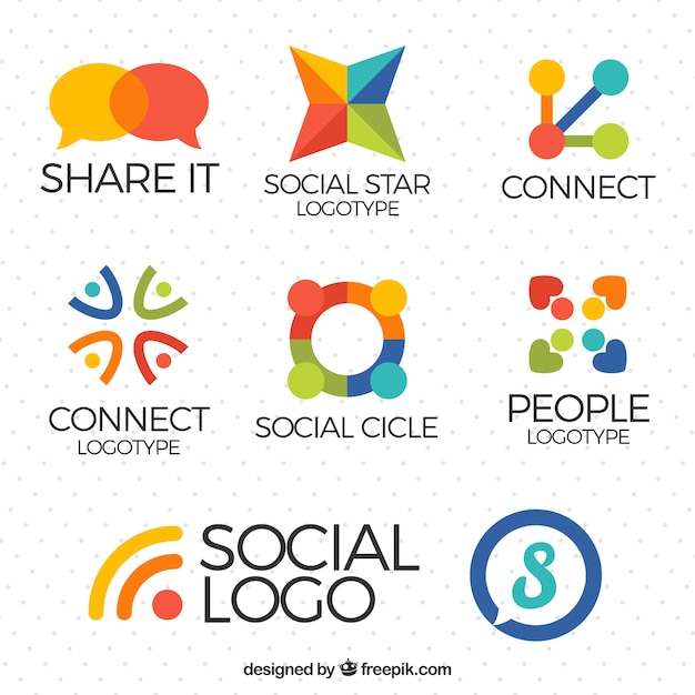 Pack of social media logos