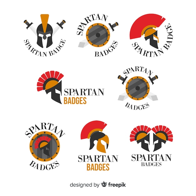 Vector pack of spartan labels