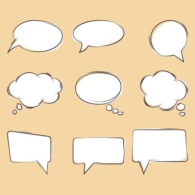 Vector pack of speech bubbles sketches