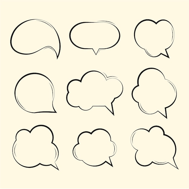 Pack of speech or chat bubbles