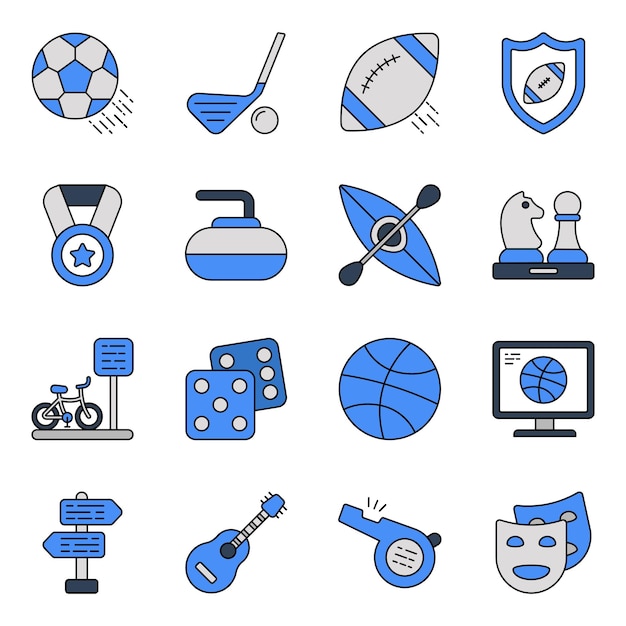 Vector pack of sports flat icons