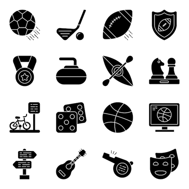 Vector pack of sports glyph icons