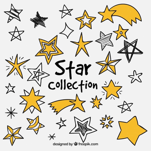 Vector pack of stars of different type