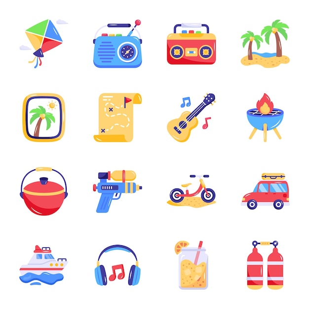 Pack of Summertime Flat Vectors