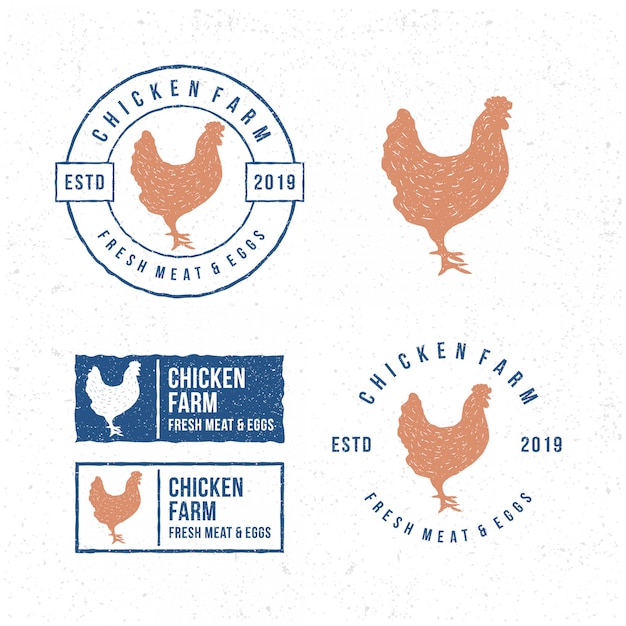 pack of  template chicken logo.