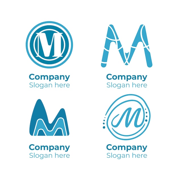 Pack of templates with m logos