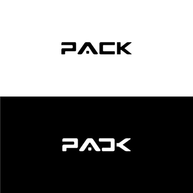 pack text logo design concept