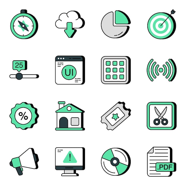 Pack of Ux Flat Icons