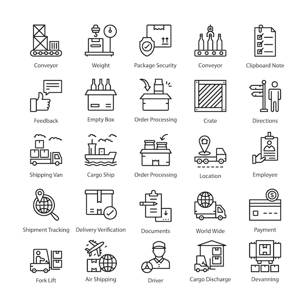 Pack van logistiek vector iconen