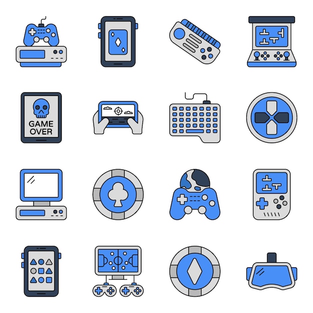 Pack of Video Games Flat Icons