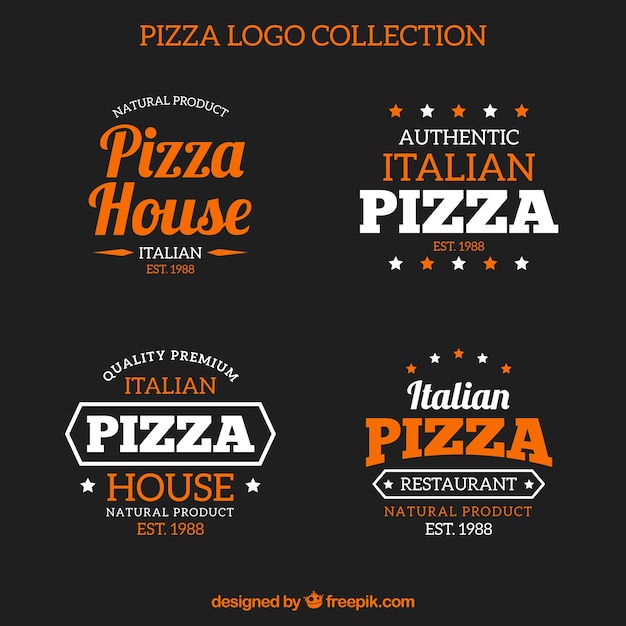 Pack of vintage pizza logos