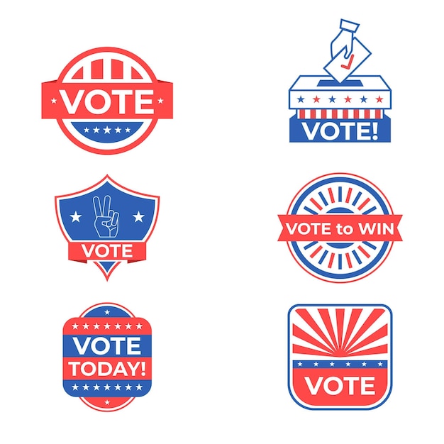 Pack of voting badges and stickers