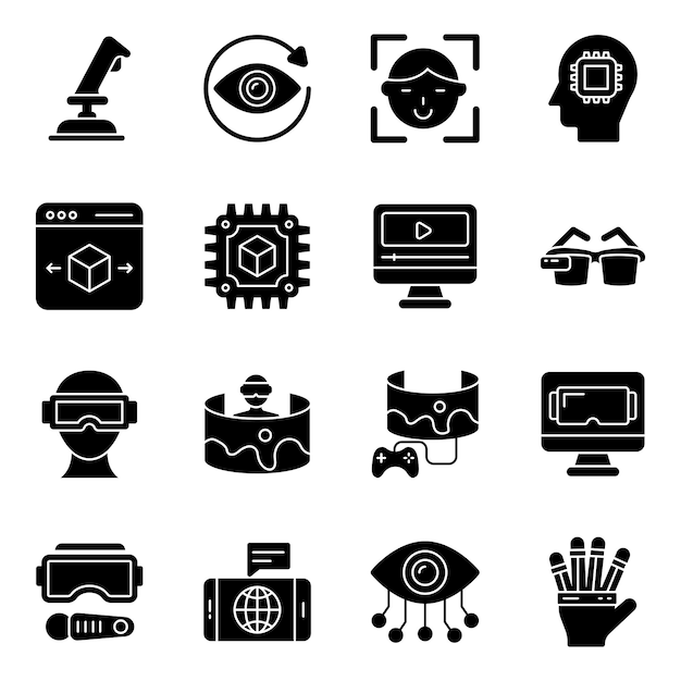 Vector pack of vr and ar solid icons