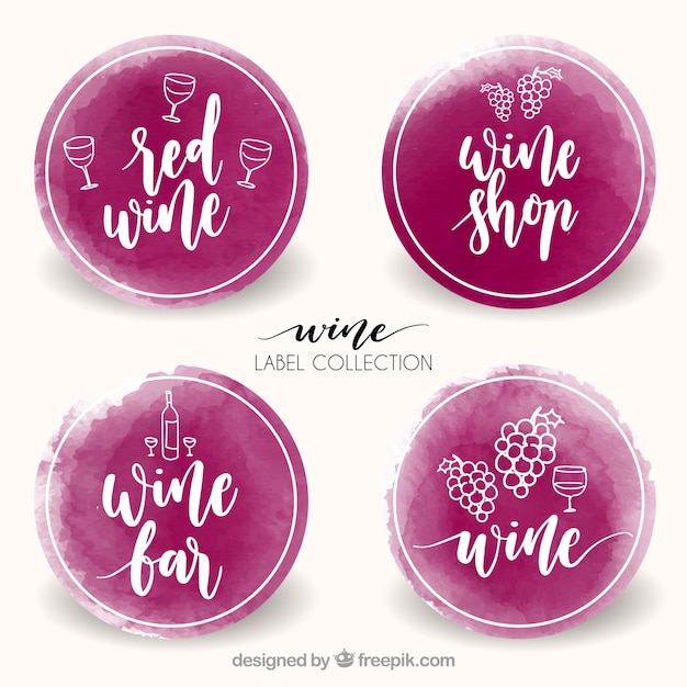 Pack watercolor wine stickers