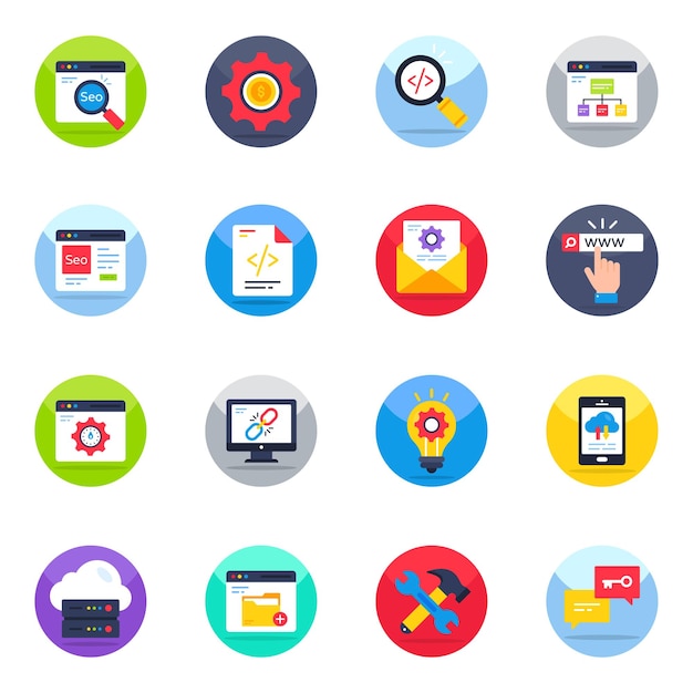 Pack of Web Flat Icons