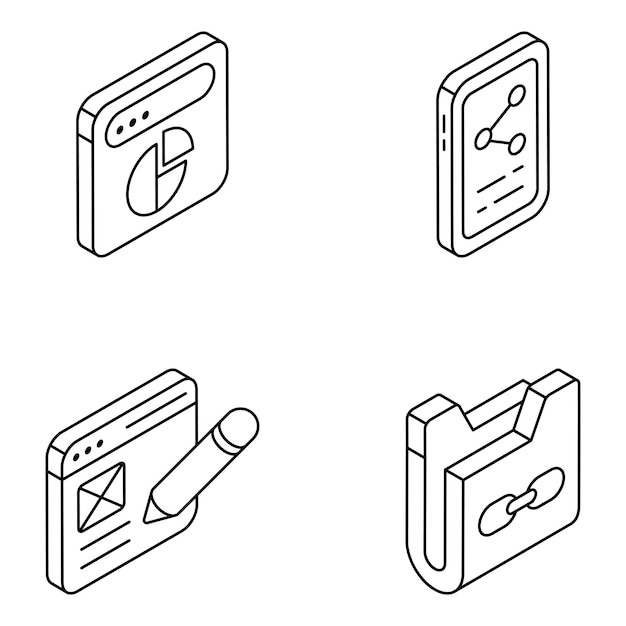 Pack of Web and Management Linear Icons