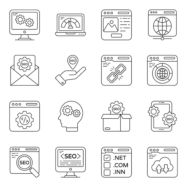 Pack of Web and Technology Line Icons