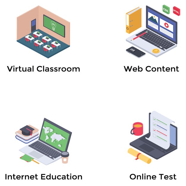  Pack of Webinar and Podcasting Isometric Vectors 