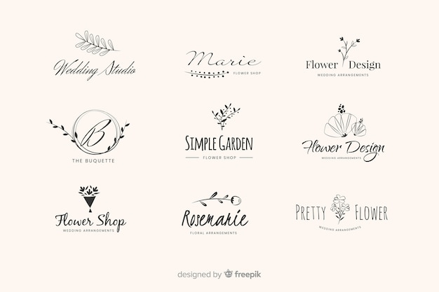 Vector pack of wedding florist logos