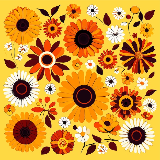 Pack of whimsical marigold illustrations
