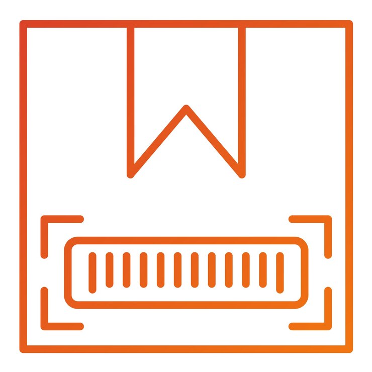 Vector package barcode icon style
