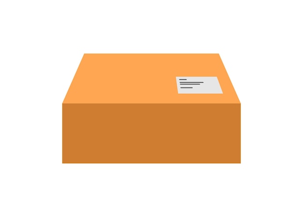 Package box in perspective view Simple flat illustration