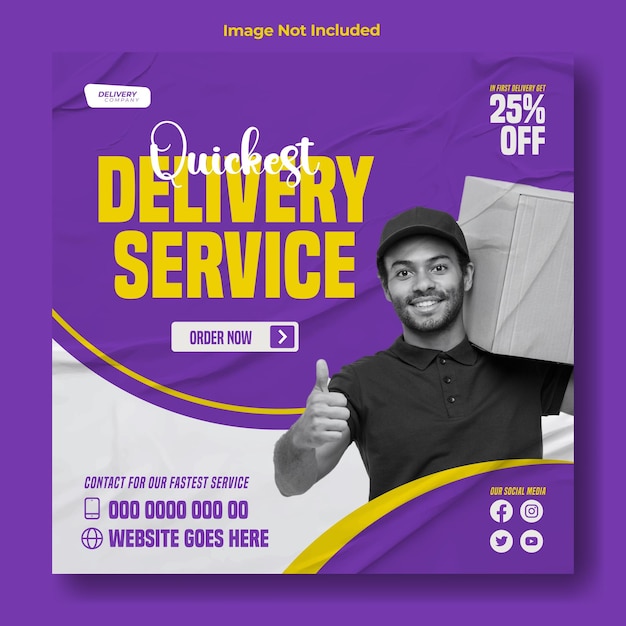 Package delivery ads promotional social media post template