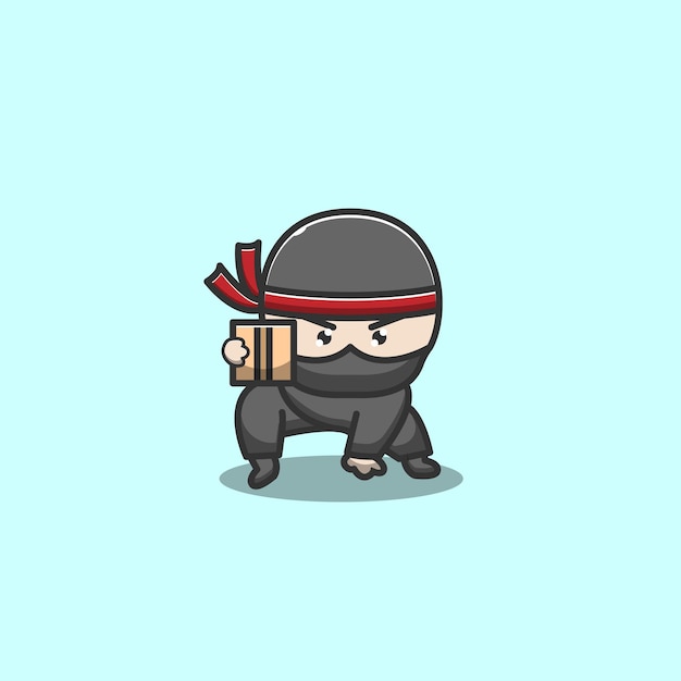 Vettore ninja consegna pacchi