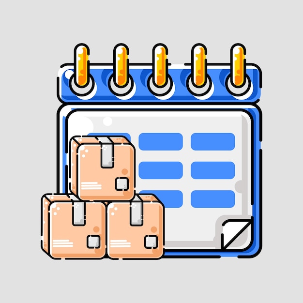 Vettore calendario di consegna del pacco