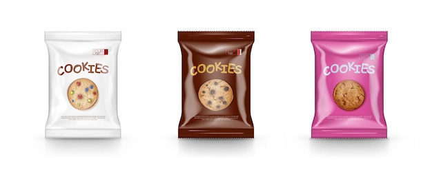 Vector package design for chocolate cookies easy recolor