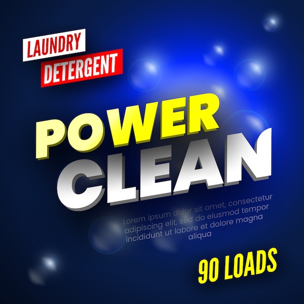 Package  for laundry detergent. Template label for washing powder.  illustration.